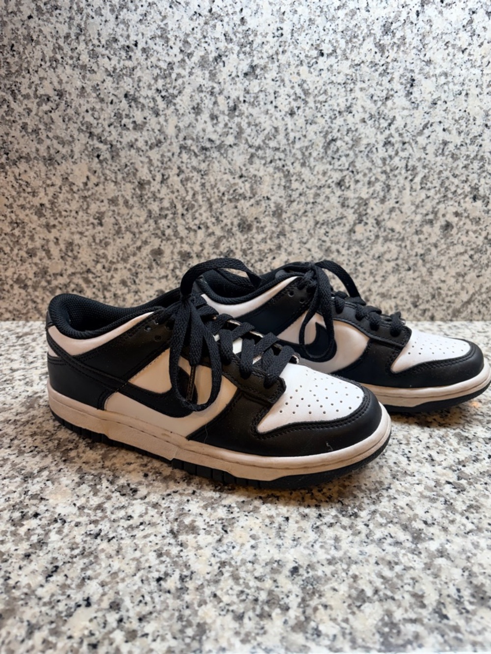 Nike Women's Black and White Dunk Low Shoes